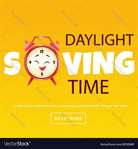 Banner for daylight saving time with alarm clock Vector Image