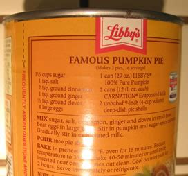 Libbys Pumpkin Pie Recipe