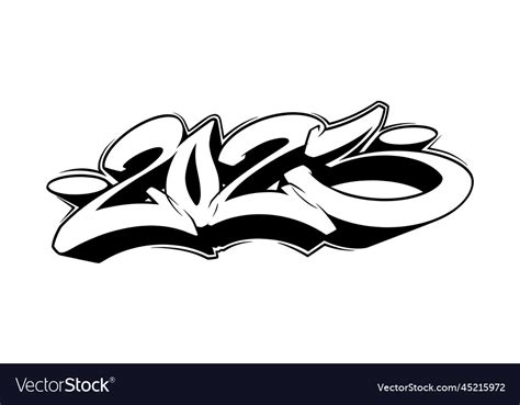 2023 in graffiti style Royalty Free Vector Image