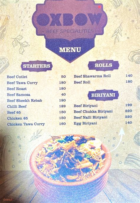 Menu of OXBOW - KORA FOOD STREET, Anna Nagar, Chennai | Dineout