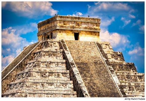 Chichen Itza Pyramid - Landmark Mayan Temple Art Print