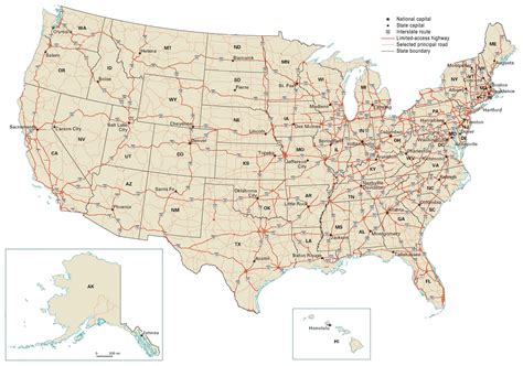 Map Of Usa Roads – Topographic Map of Usa with States