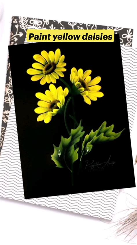 Paint yellow daisies acrylic painting flowers | Flower painting, Canvas ...