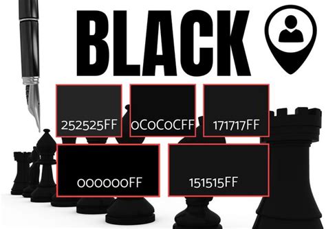 Image displays elegant black shades with hex codes for design use. from ...