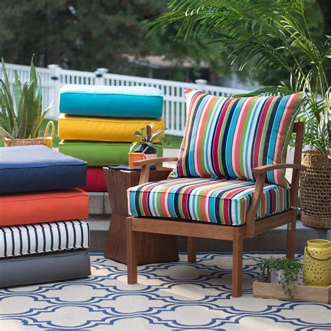 25" Premium Sunbrella Fabric Outdoor Deep Seat Cushion Set For Patio ...