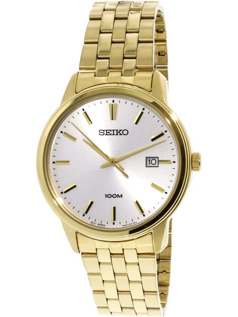 Seiko - Seiko Men's SUR264 Gold Stainless-Steel Japanese Quartz Dress ...