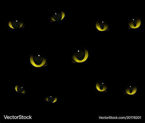 Cat Eyes In The Dark, Cat S Eye Of A Black Cat Eyes Of A Yellow Cat In ...