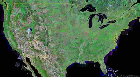 United States Map and Satellite Image