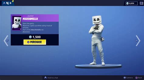 The 'Marshmello' Skin And Cosmetics Just Landed In Fortnite's Item Shop