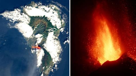 La Palma volcano: New satellite images show violent eruption from space ...