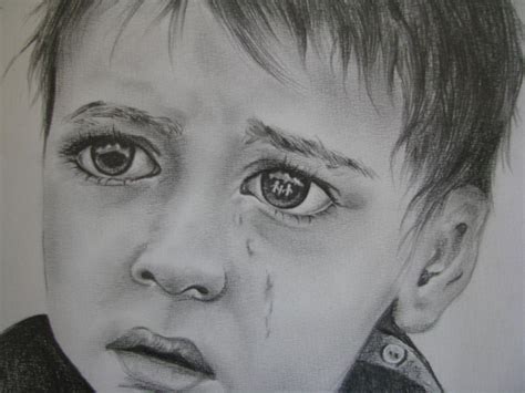 Crying Child Drawing - Royalty Free Cartoon Of The Crying Girl Sketch ...