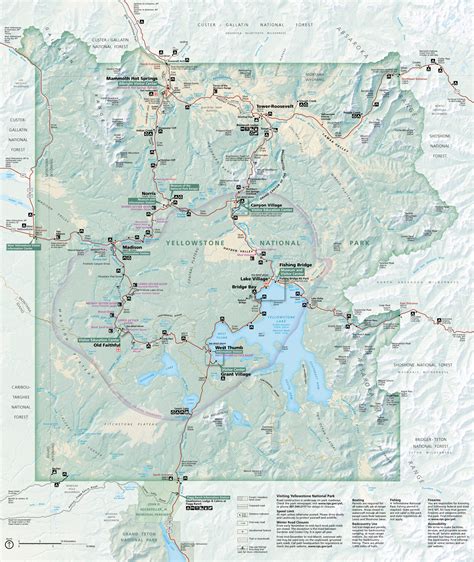 Yellowstone National Park Topo Map Hiking - London Top Attractions Map