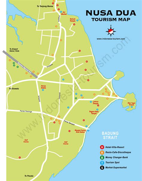 Nusa Dua Bali Map - Bali Island , Indonesia Tourism Maps