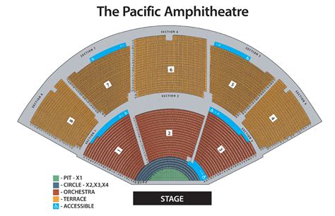 Pacific Amphitheater Seating Map - Real Map Of Earth