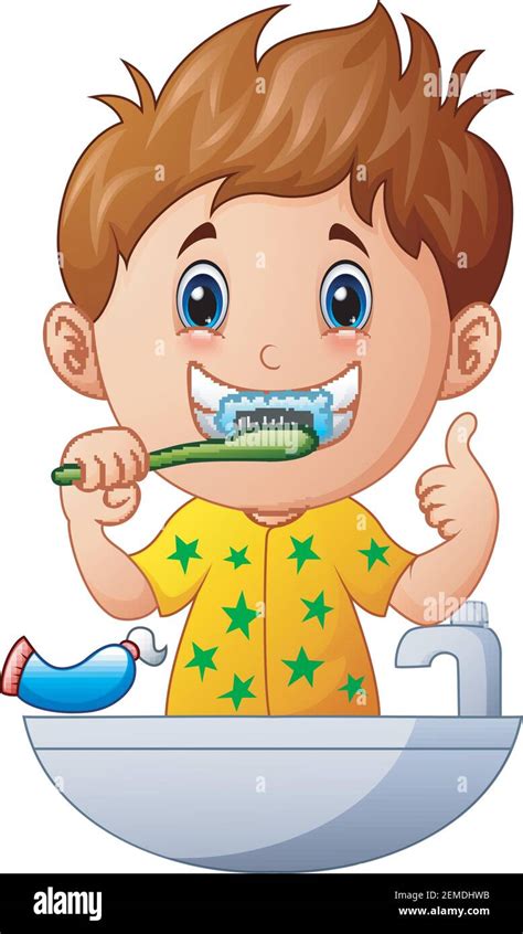 Child Brushing Teeth Illustration