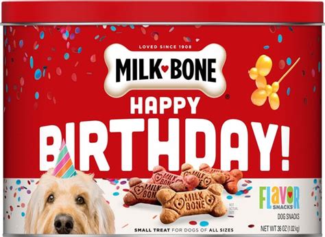 MILK-BONE Happy Birthday Flavor Snacks Small Bone Dog Treats, 36-oz tin ...