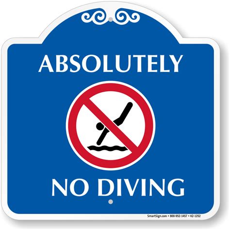 No Diving Signs | Diving Rules Signs