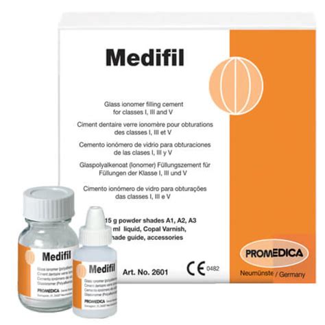 Medifil, Glass Ionomer Filling Cement, Assorted, Powder + Liquid, Kit