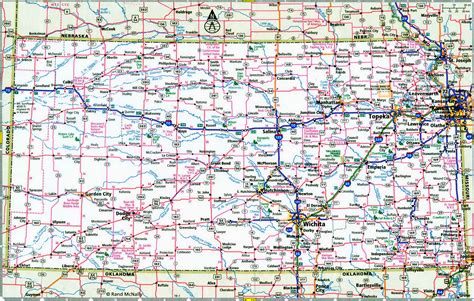 Kansas interstate highways map I-35 I-70 I-135 free road map state ...