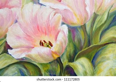 Tulips Flowers Yellowblue Floral Background Closeup Stock Photo ...