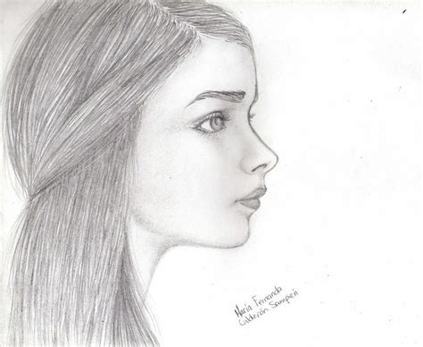 Side Profile Face Sketch at PaintingValley.com | Explore collection of ...