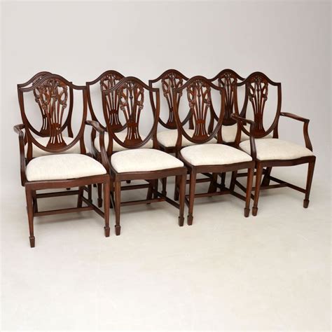 Set of 8 Antique Georgian Style Mahogany Dining Chairs - Marylebone ...