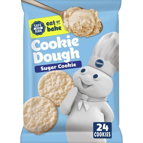 Pillsbury Ready To Bake Sugar Cookie Dough, 24 ct, 16 oz - Walmart.com ...