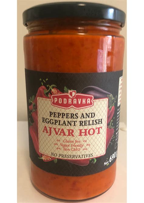 Podravka - Ajvar hot, peppers & eggplant relish 690g – eurogrocery