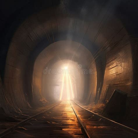 Light at the End of the Tunnel.Concept Art Stock Illustration ...