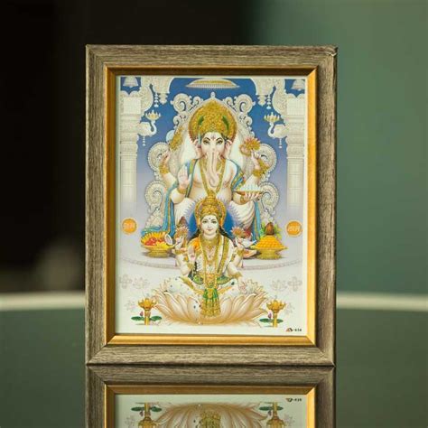 Buy Auspicious Laxmi Ganesh Framed Painting Online in India - Mypoojabox.in