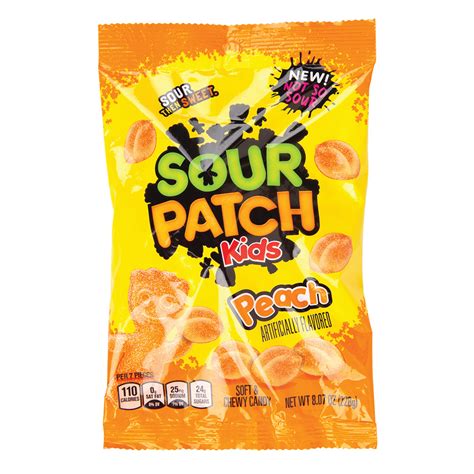 Sour Patch Kids Peach Peg Bag 8.07 oz | Nassau Candy