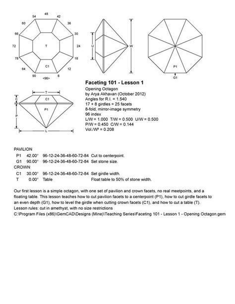 Image result for Gem Faceting Diagrams PDF | Faceted design, Gem ...