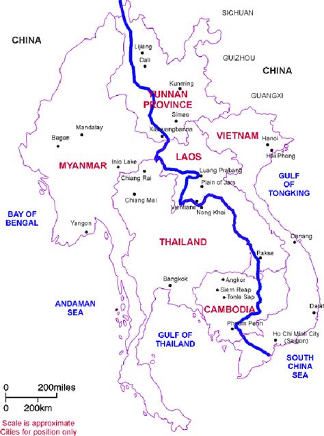 The Mekong River Basin with Riparian Countries | Download Scientific ...