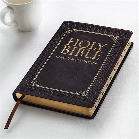 KJV Thinline Large Print Bible-Brown LuxLeather Indexed – Celebrate Faith