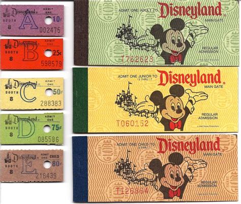 four different disney world tickets with mickey mouse on one side and ...