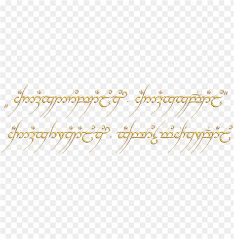 Free download | HD PNG tengwar text of the one ring transparent in lord ...