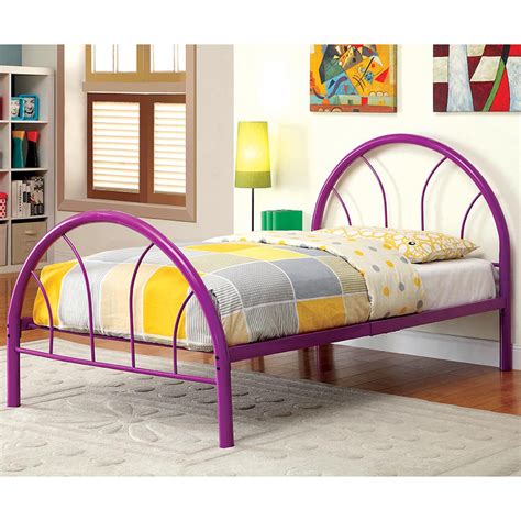 Furniture of America Miko Metal Platform Bed, Purple, Full - Walmart ...