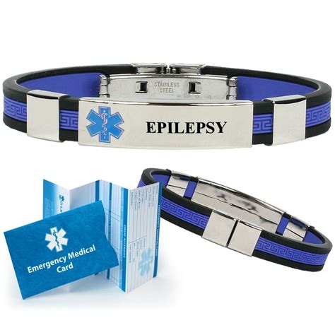 "Epilepsy" Designer Medical Alert ID Bracelet. Choose Color! - Walmart ...