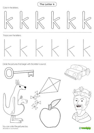 Letter k Worksheets