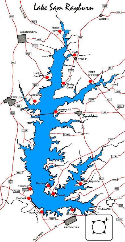 Sam Rayburn Lake Map - Map Of Amarillo Texas