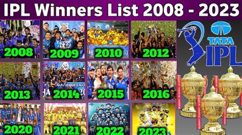 IPL All Season Winners & Runner up Teams 2008 - 2023 || Indian premier ...