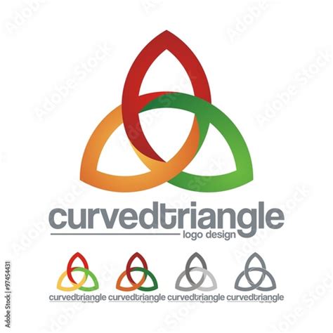 Curved Triangle Design Logo Icon Stock Vector | Adobe Stock