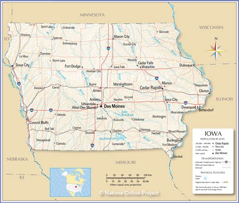 Printable Map Of Iowa | Printable Map of The United States