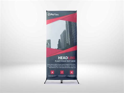 Free Rollup X Standee Banner Mockup (PSD)