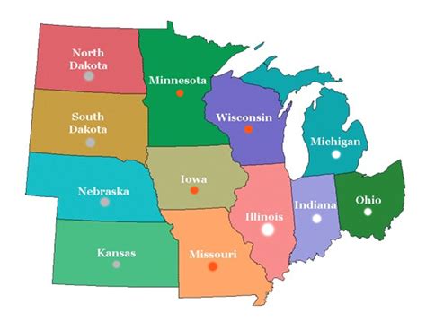 Printable Map Of Midwest