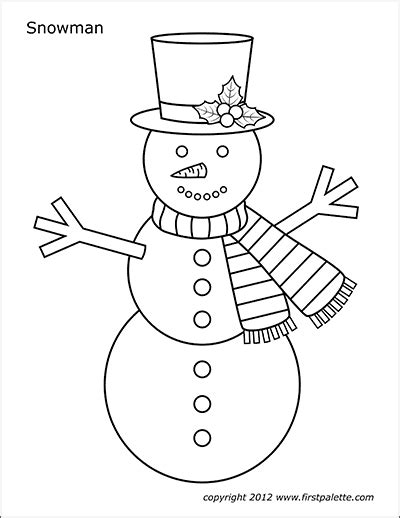 Printable Coloring Pages Snowman