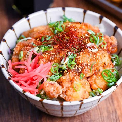 Crispy Karaage Don (Japanese Fried Chicken Rice Bowl) - Sudachi Recipes