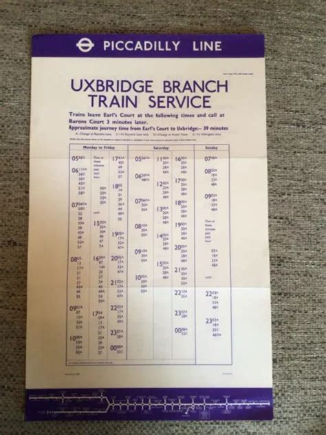 LONDON UNDERGROUND PICCADILLY Line Uxbridge Branch Train Service 1975 ...