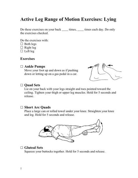 Active Leg Range of Motion Exercises: Lying - the Exchange