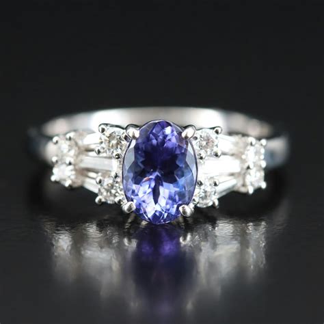 Platinum Tanzanite and Diamond Ring | EBTH